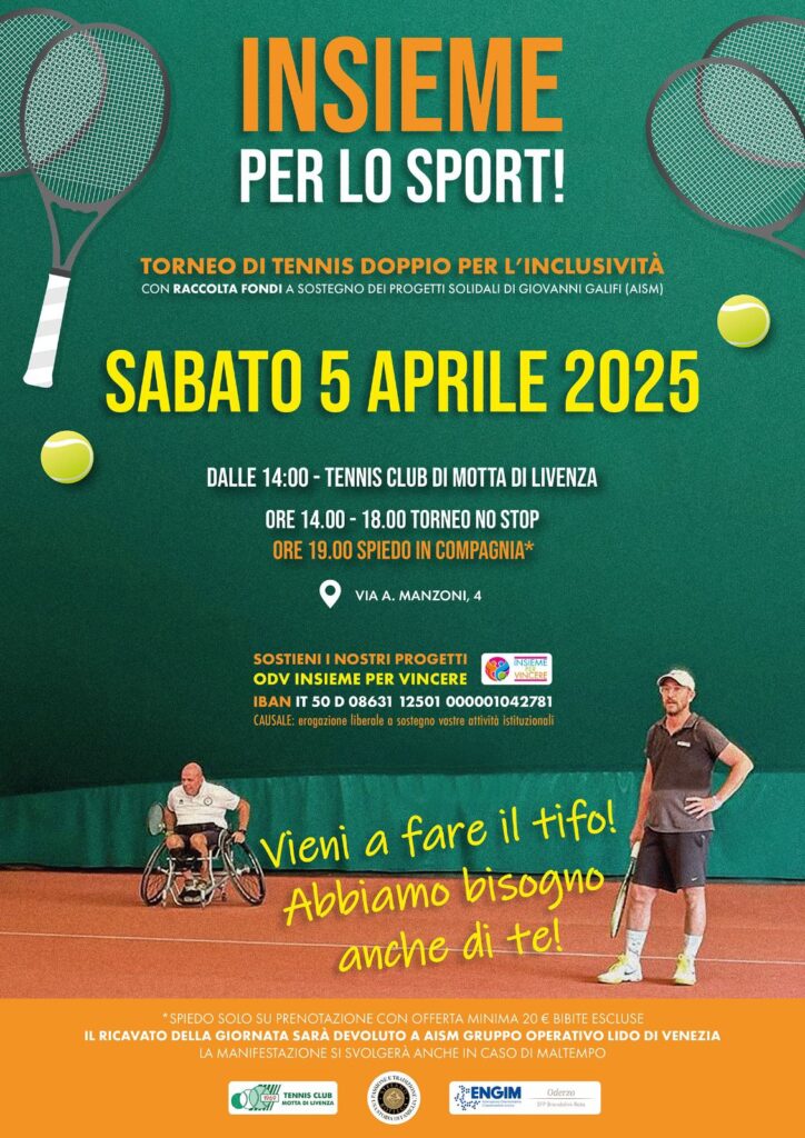 torneo tennis doppio per l'inclusività 05 04 2025